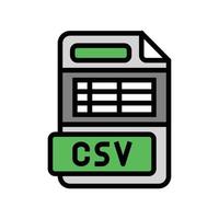 csv Datei Format dokumentieren Farbe Symbol Vektor Illustration