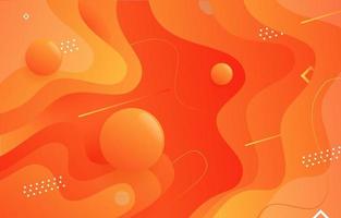 bunter orange Hintergrund mit abstrakter flüssiger Form vektor