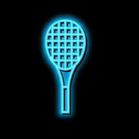 Schläger Tennis Neon- glühen Symbol Illustration vektor