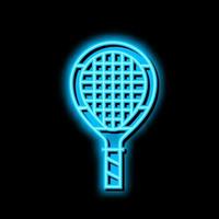 paddla racket neon glöd ikon illustration vektor