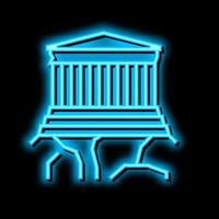 Akropolis uralt Griechenland die Architektur Gebäude Neon- glühen Symbol Illustration vektor