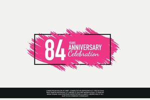 84 år årsdag firande vektor rosa design i svart ram på vit bakgrund abstrakt illustration logotyp