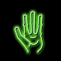 Außerirdischer Hand mit vier Finger Neon- glühen Symbol Illustration vektor