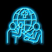 religiös Konflikte Sozial Problem Neon- glühen Symbol Illustration vektor