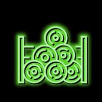 hölzern Bauholz Lager Neon- glühen Symbol Illustration vektor