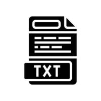 TXT Datei Format dokumentieren Glyphe Symbol Vektor Illustration