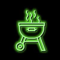 Grill Eisen Sommer- Picknick Neon- glühen Symbol Illustration vektor