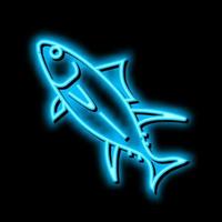 gulfin tonfisk neon glöd ikon illustration vektor