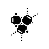 vetenskaplig molekyl strukturera glyf ikon vektor illustration