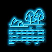 flusslandschaft neonglühen symbol illustration vektor