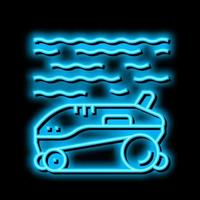 Roboter Reiniger Schwimmbad Neon- glühen Symbol Illustration vektor