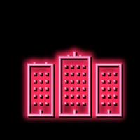 Stadt hoch Gebäude Neon- glühen Symbol Illustration vektor