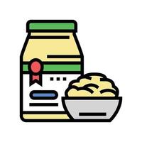 levrad grädde mjölk produkt Färg ikon vektor illustration