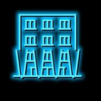 Gebäude Beleuchtung Neon- glühen Symbol Illustration vektor