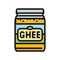 Ghee Milch Produkt Molkerei Farbe Symbol Vektor Illustration