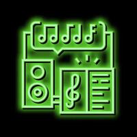 Musik- Schule Lektion Neon- glühen Symbol Illustration vektor