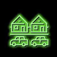 Häuser Motel Neon- glühen Symbol Illustration vektor