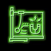 fysik skola ämne neon glöd ikon illustration vektor