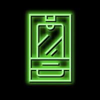 mobil telefon låda neon glöd ikon illustration vektor