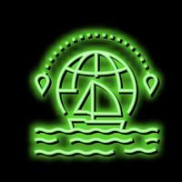 Yacht Tourismus Neon- glühen Symbol Illustration vektor