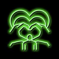 kärlek barn adoption neon glöd ikon illustration vektor