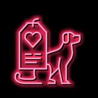 Hund Liebe Etikette Neon- glühen Symbol Illustration vektor