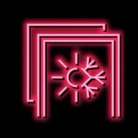 sommar och vinter- isolering lager neon glöd ikon illustration vektor