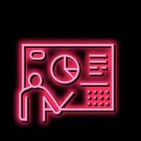 Geschäftsmann Präsentation Neon- glühen Symbol Illustration vektor