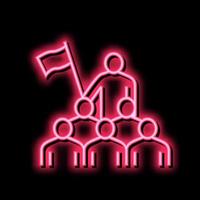 Angestellte Führung Neon- glühen Symbol Illustration vektor