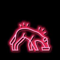 Hund Essen Essen Neon- glühen Symbol Illustration vektor