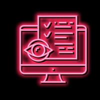 lesen elektronisch dokumentieren Neon- glühen Symbol Illustration vektor