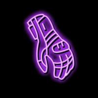 Handschuhe Motorrad Neon- glühen Symbol Illustration vektor