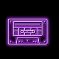 kassett audio retro grej neon glöd ikon illustration vektor
