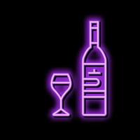 merlot röd vin neon glöd ikon illustration vektor