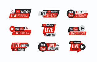 Live-Streaming-Logo-Set vektor