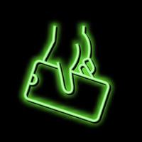 Hand halt Handy Neon- glühen Symbol Illustration vektor