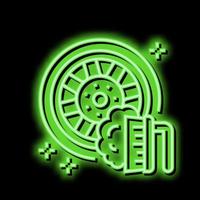 Reinigung waschen Auto Rad Neon- glühen Symbol Illustration vektor