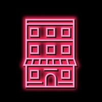 Haus mit Wohnung Gebäude Neon- glühen Symbol Illustration vektor