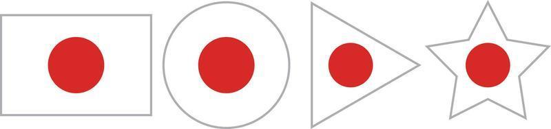 verschiedene Japan Flagge Symbole Satz. einfach Vektor Symbole.
