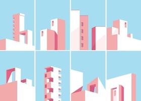 Vektorillustration der modernen Architektur, minimales architektonisches Gebäudeplakat. vektor