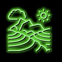 Plantage von Tee Neon- glühen Symbol Illustration vektor