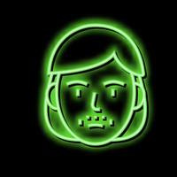 mustasch ansikte rakning neon glöd ikon illustration vektor