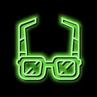 Sonnenbrille Sommer- Zubehörteil Neon- glühen Symbol Illustration vektor