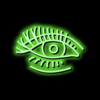 falsch Wimpern Neon- glühen Symbol Illustration vektor