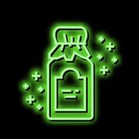 trocken Glas Flasche Phytotherapie Neon- glühen Symbol Illustration vektor