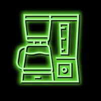 inländisch Kaffee Maschine Neon- glühen Symbol Illustration vektor