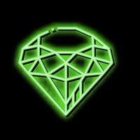 Diamant Schmuck Stein gewonnen im Smartphone Anwendung Spiel Neon- glühen Symbol Illustration vektor