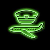 kommerziell Luftfahrt Flug Schule Neon- glühen Symbol Illustration vektor