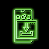 herunterladen Handy, Mobiltelefon Telefon App ugc Neon- glühen Symbol Illustration vektor