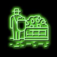 Ernte Tee Neon- glühen Symbol Illustration vektor